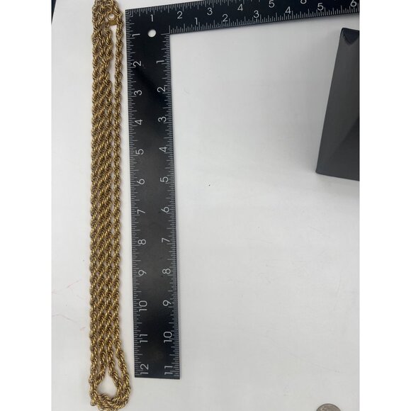 Monet 56" 6.25mm Chunky Chain Twisted Rope Necklace Gold Tone Classic - Picture 6 of 8